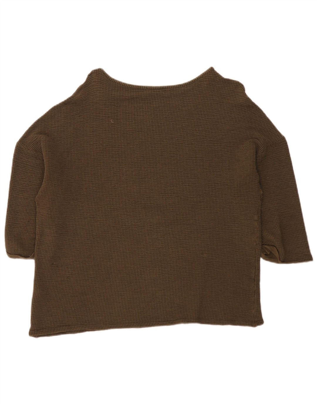 Zara Top feminino oversized manga 3/4 Reino Unido 14 Viscose cáqui médio