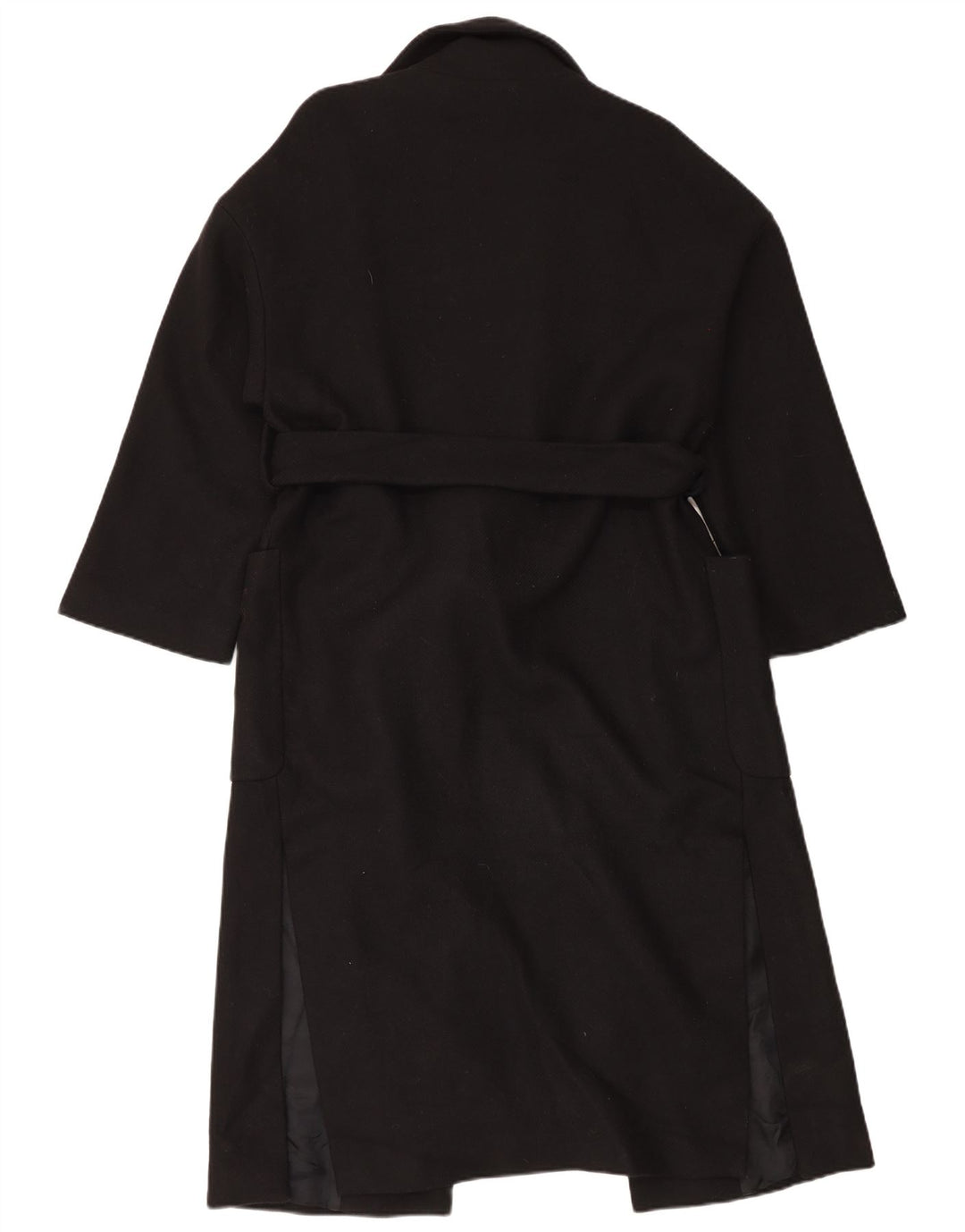 Sobretudo feminino Zara Oversized UK 10 pequeno lã preta