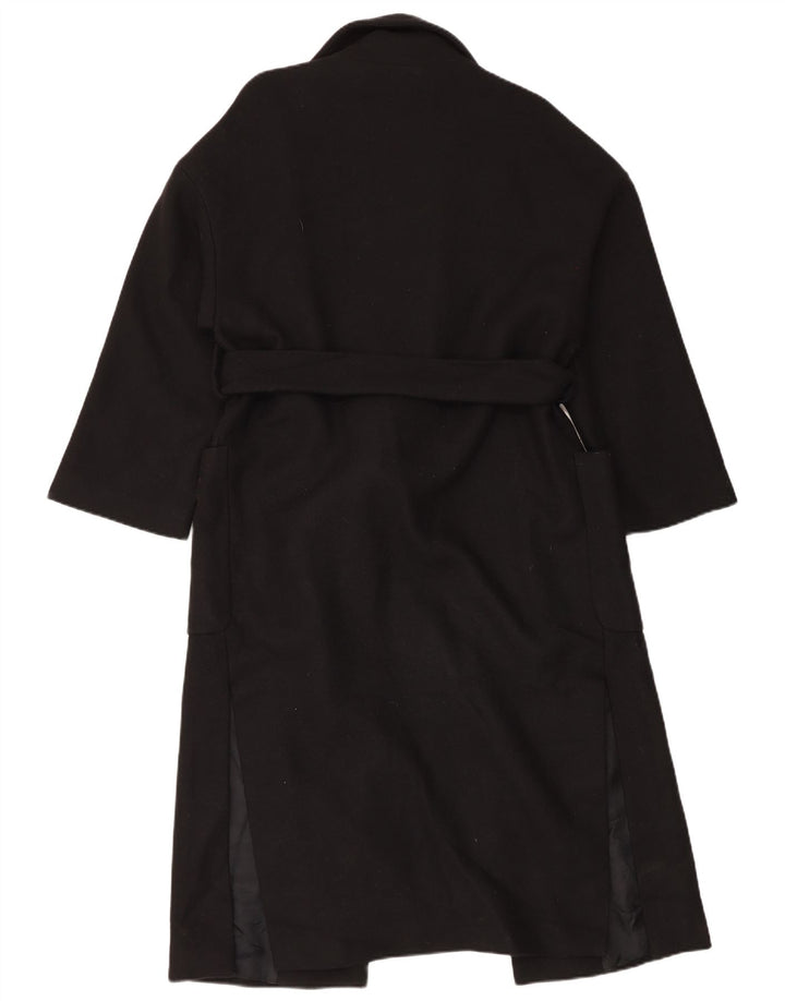 Sobretudo feminino Zara Oversized UK 10 pequeno lã preta
