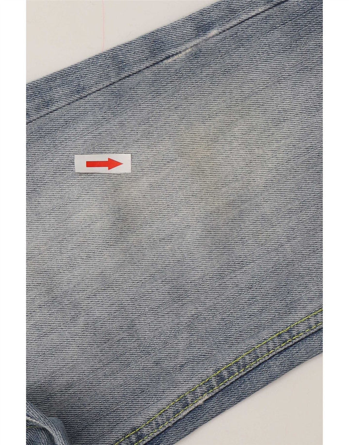 Calça jeans feminina Dondup Cargo desgastada W28 L24 azul