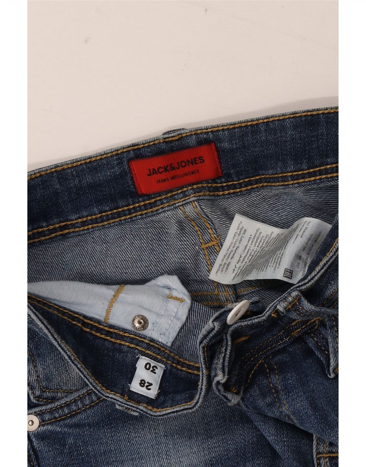 Jeans masculinos Jack & Jones desgastados slim W28 L30 algodão azul