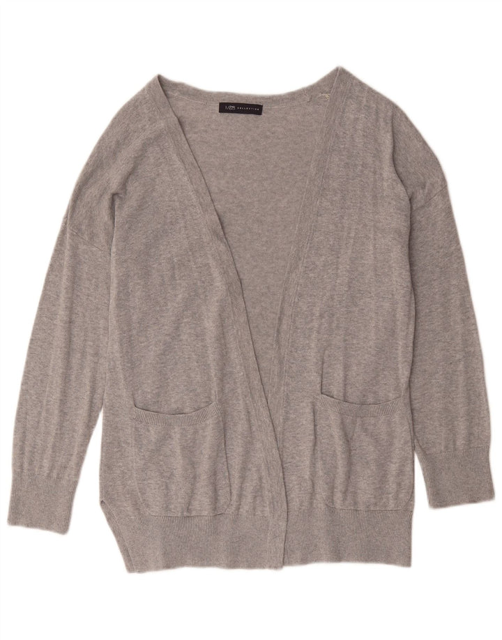Suéter cardigã feminino Marks & Spencer Reino Unido 14 algodão cinza médio