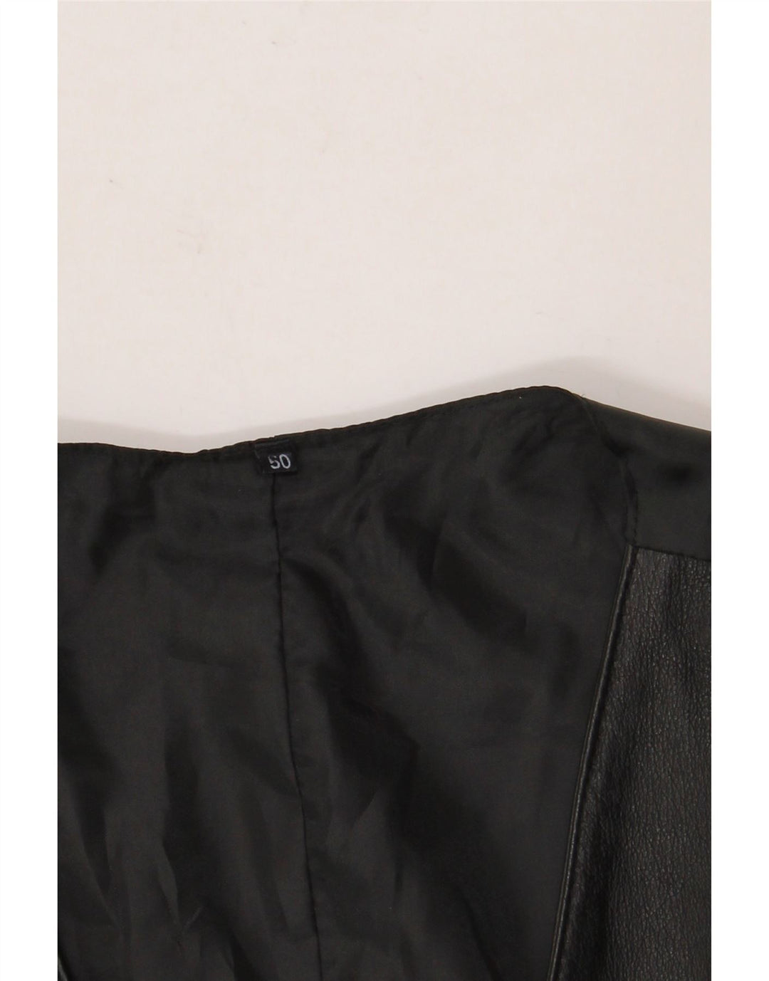 Colete de couro masculino vintage médio preto