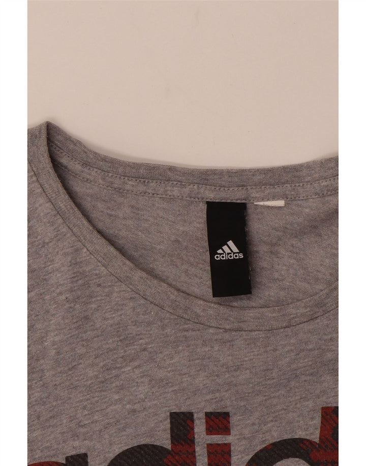 ADIDAS Mens Graphic T-Shirt Top Pequeno Cinza
