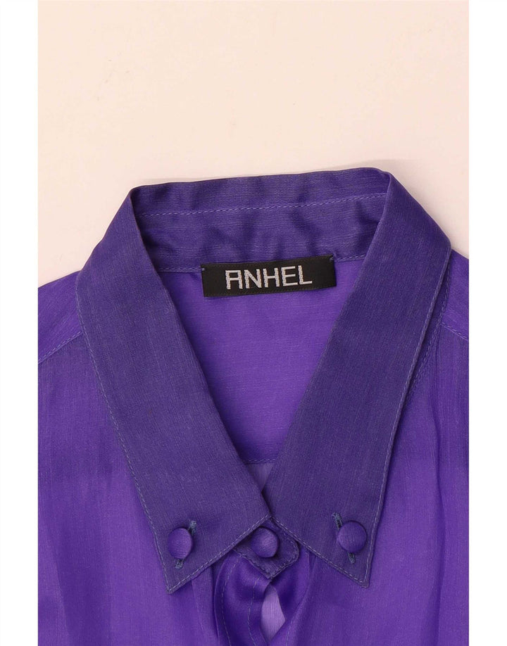 Blusa feminina vintage UK 12 médio roxo