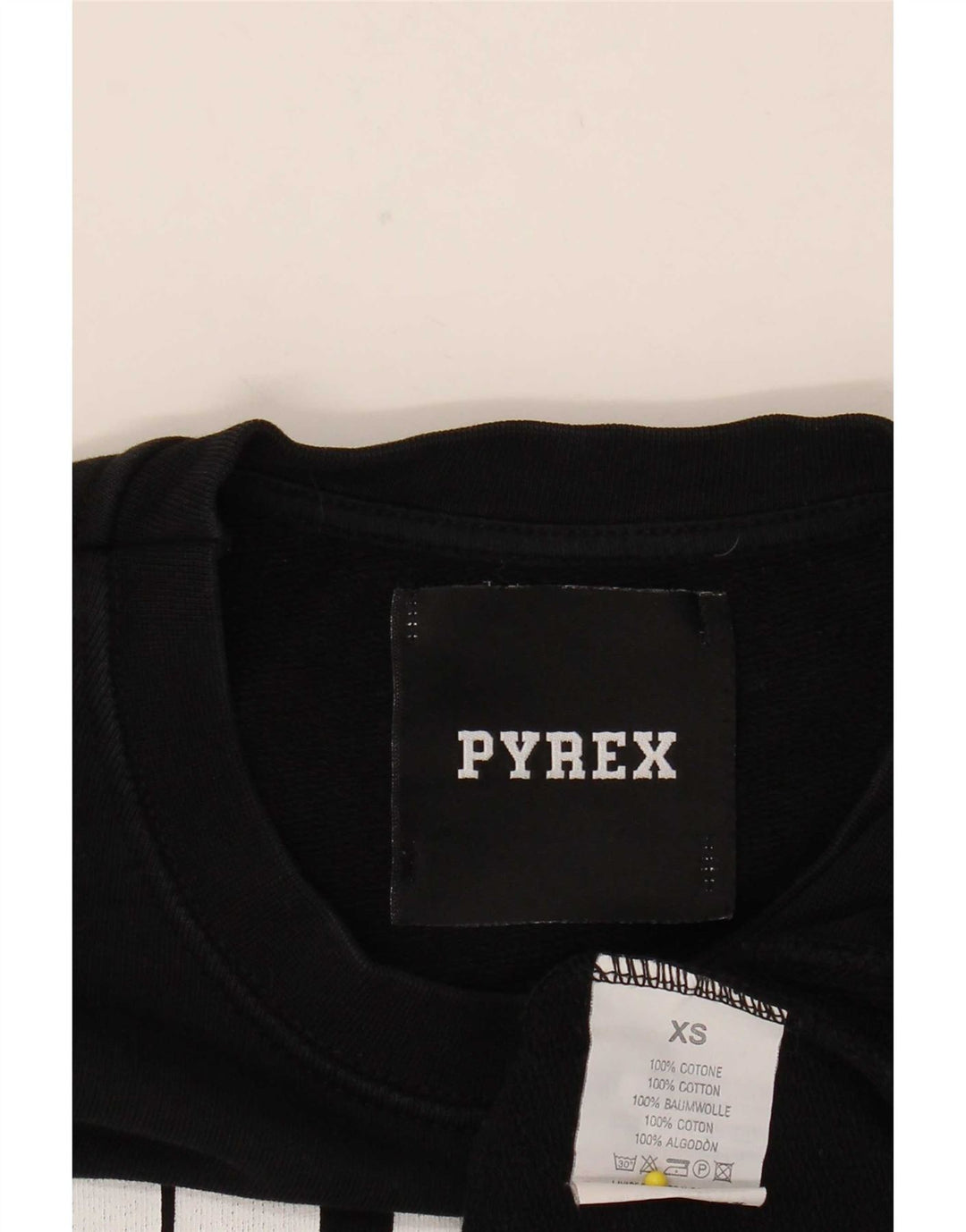Suéter feminino Pyrex com estampa gráfica oversized UK 6 XS algodão preto
