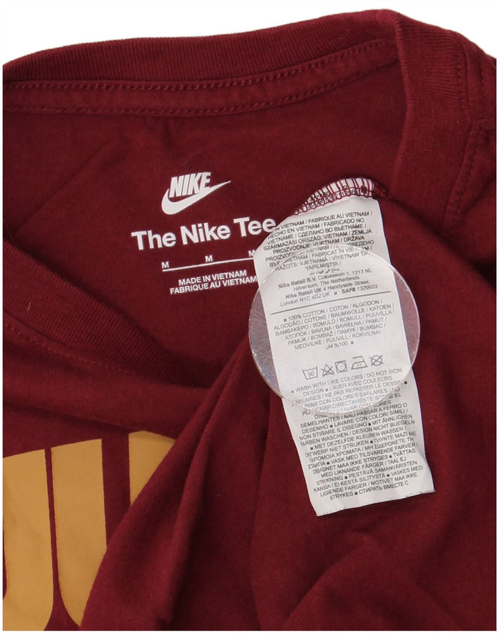 Camiseta gráfica masculina NIKE Top médio algodão Borgonha