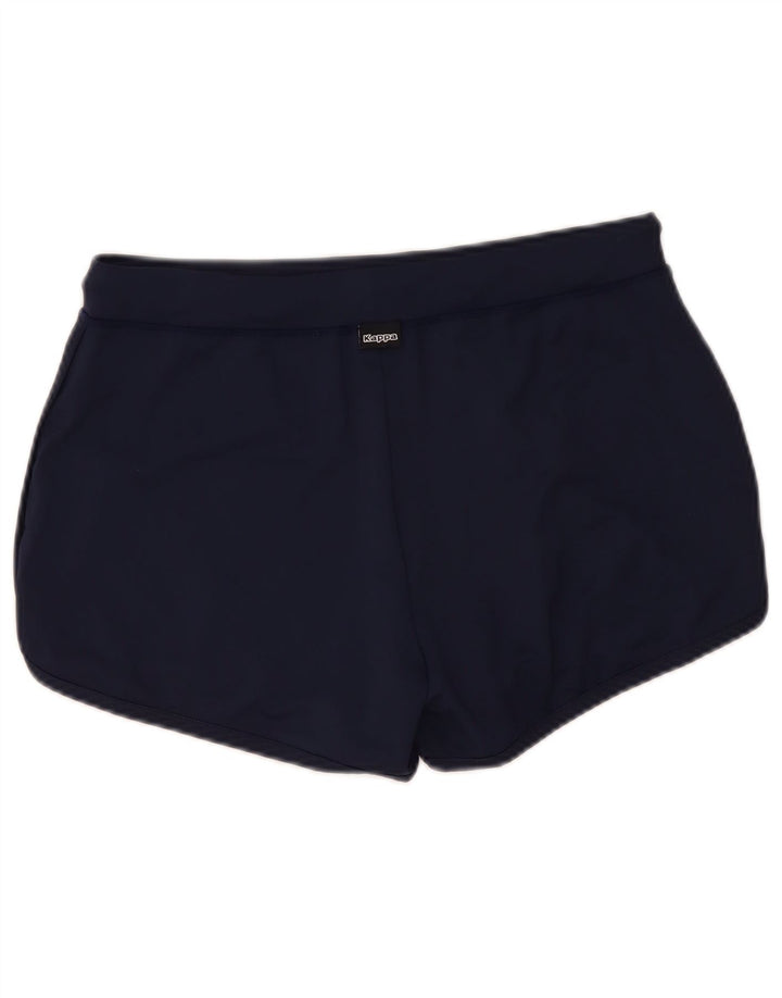 Shorts esportivos femininos Kappa UK 14 grande poliéster azul marinho