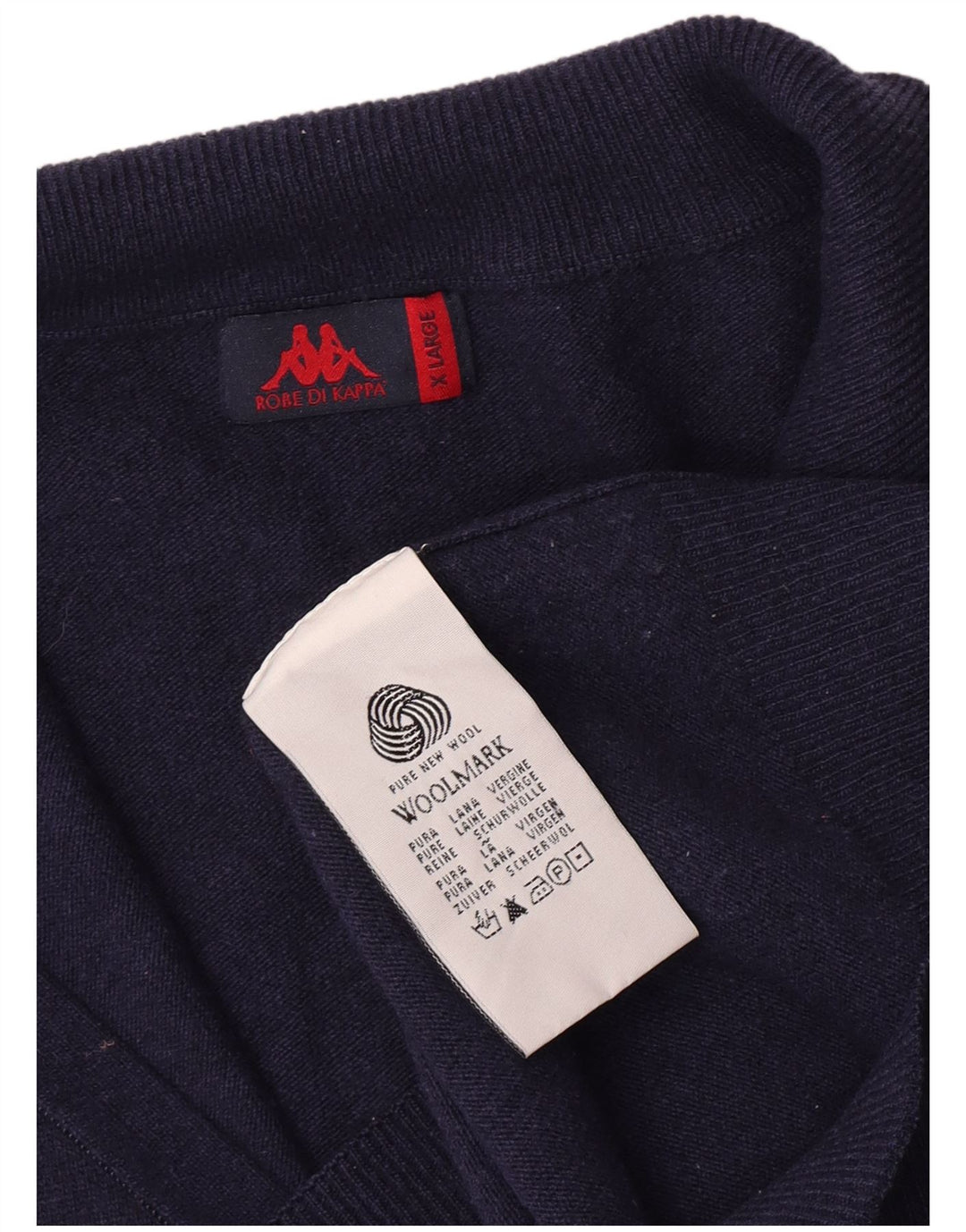 Suéter cardigã masculino Kappa XL azul marinho lã virgem