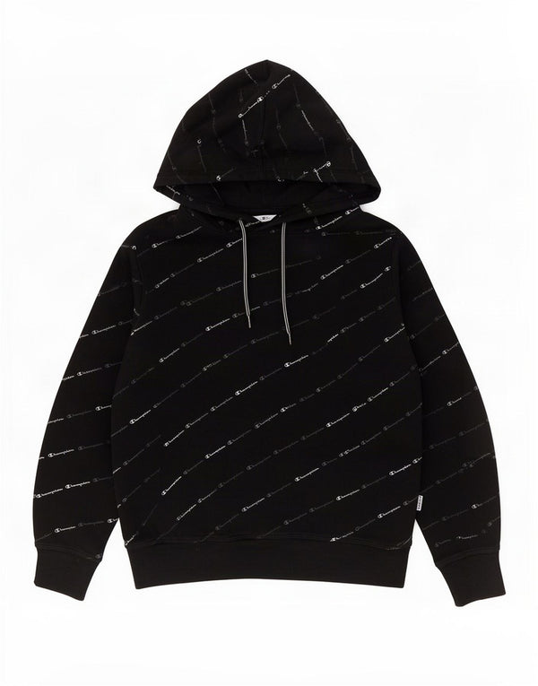 Jumper feminino com capuz gráfico Champion UK 10 pequeno algodão preto
