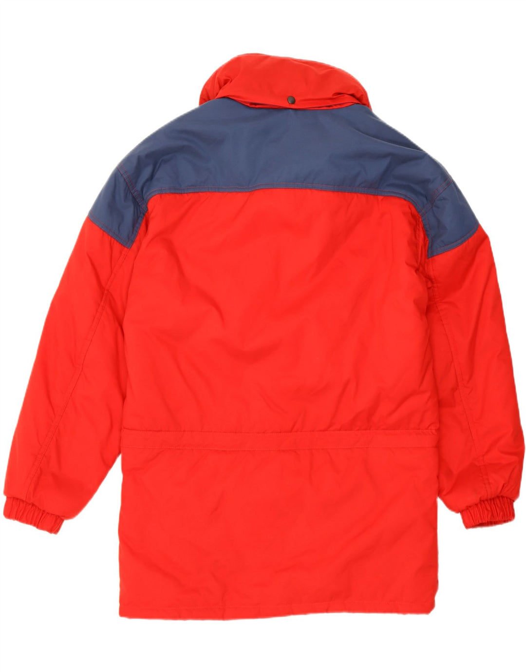 Jaqueta corta-vento masculina VINTAGE com capuz IT 46 grande bloco colorido vermelho