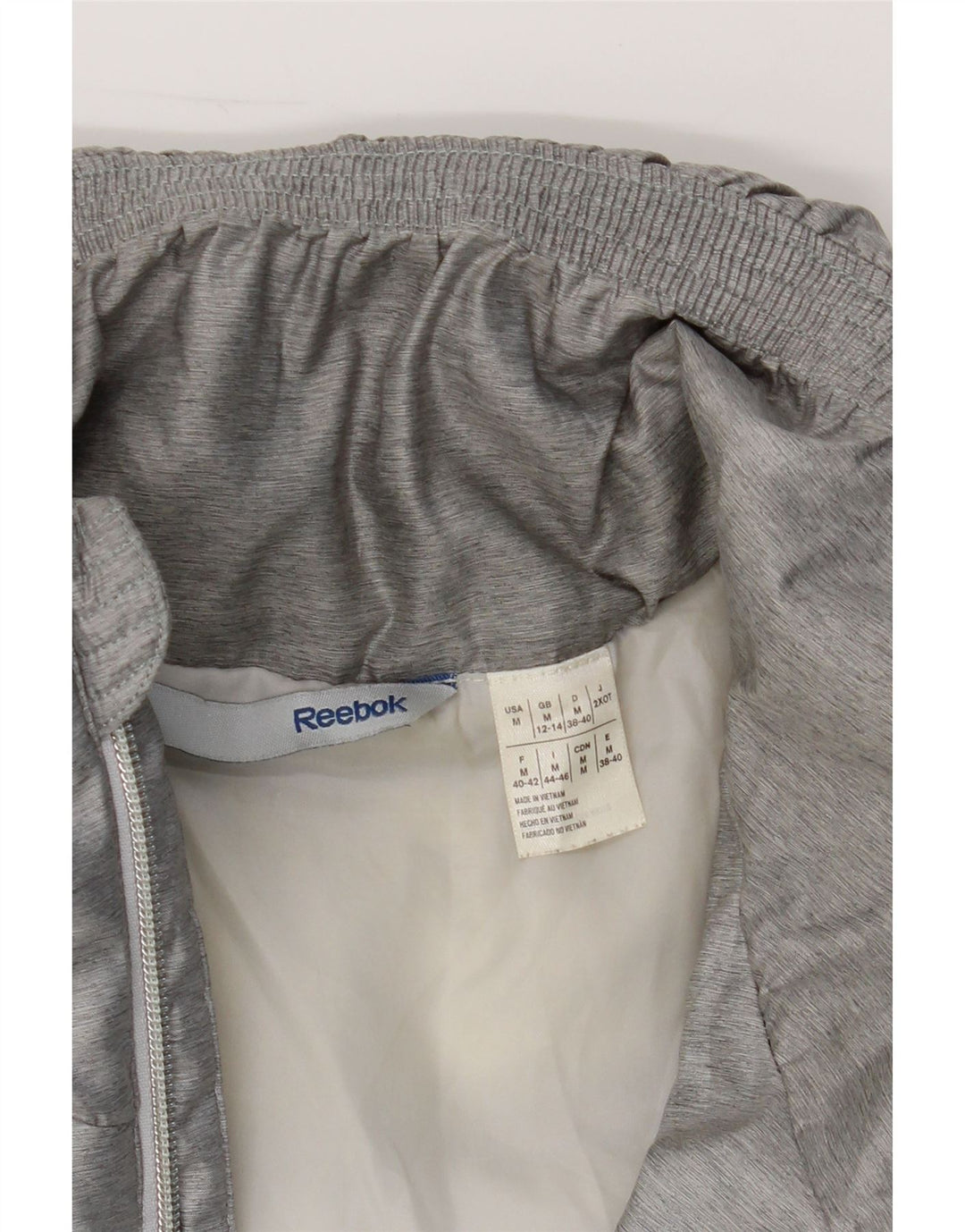 REEBOK Womens Padded Jacket UK 12/14 Medium Grey Polyester Vintage Reebok and Second-Hand Reebok from Messina Hembry 