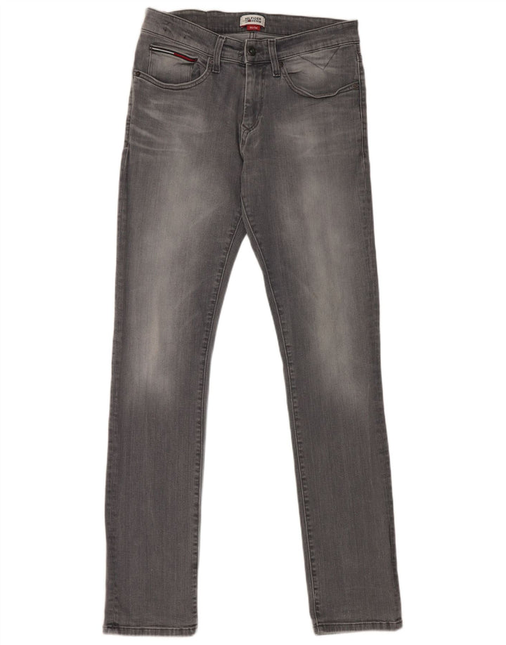 Tommy Hilfiger Masculino Slim Jeans W33 L34 Cinza Algodão