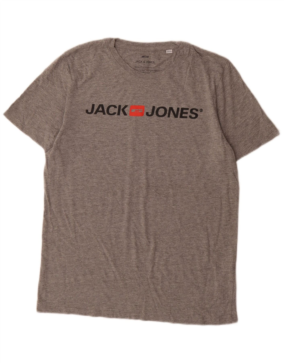 Camiseta gráfica masculina Jack & Jones grande algodão cinza