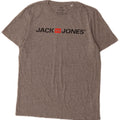 Camiseta gráfica masculina Jack & Jones grande algodão cinza