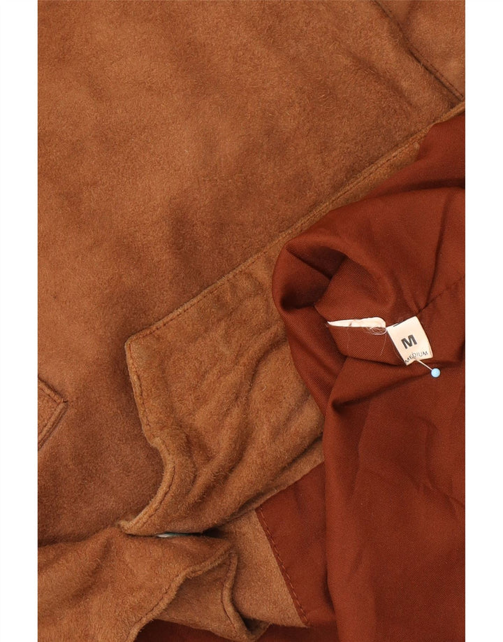 Colete masculino de camurça VINTAGE marrom médio