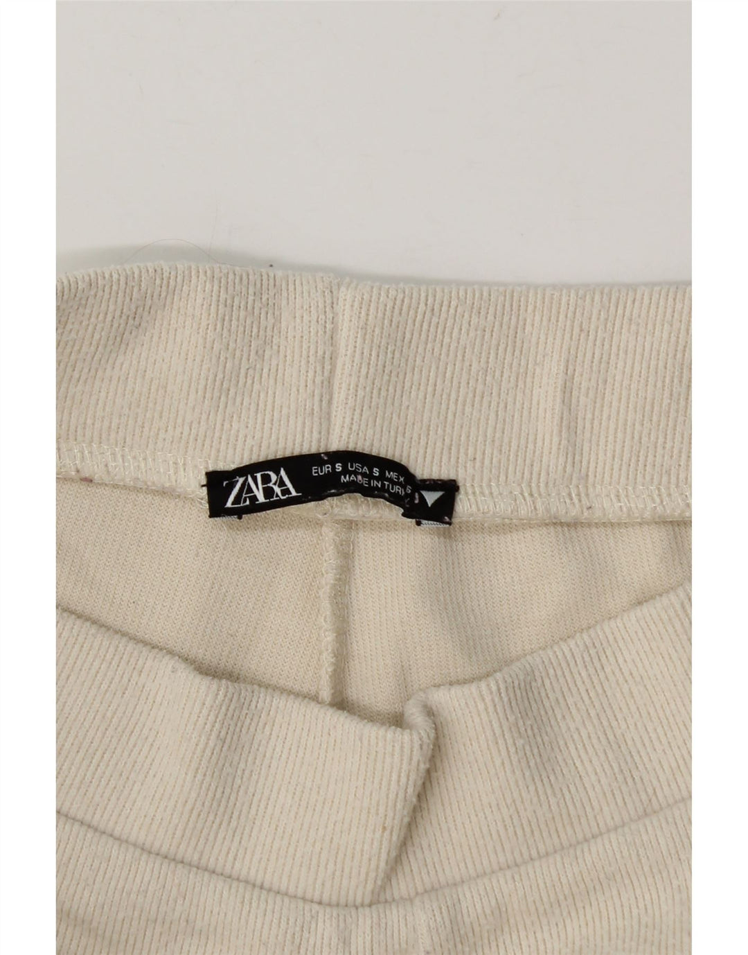 Zara Womens Knit Tracksuit Calças UK 10 Pequeno Off White
