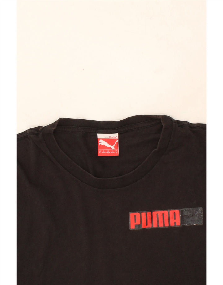 PUMA Mens Graphic T-Shirt Top Medium Black Cotton Vintage Puma and Second-Hand Puma from Messina Hembry 