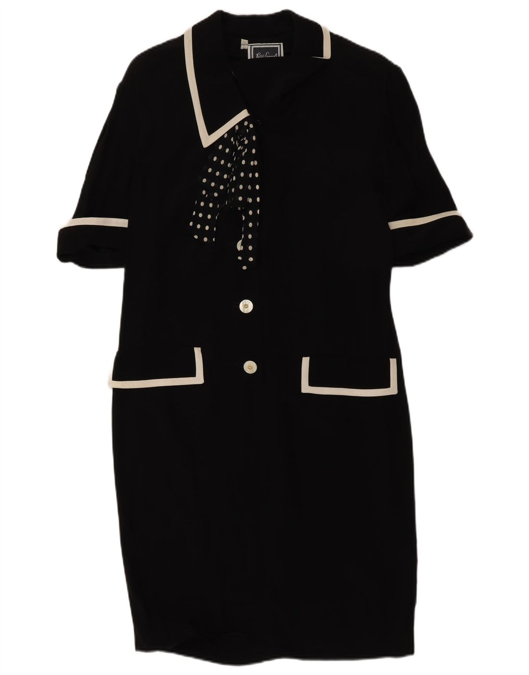 Vestido camisa feminino Luisa Spagnoli com gravata frontal IT 42 médio preto