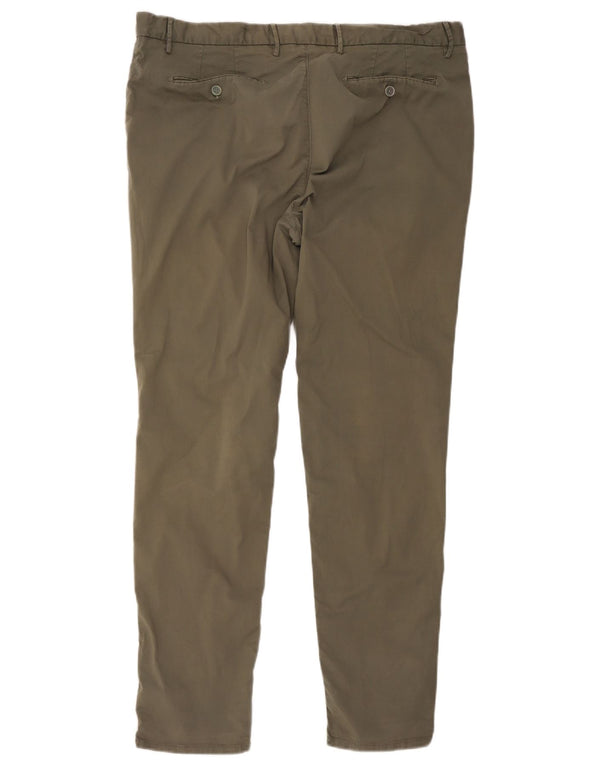 Calça Chino Masculina Slim Massimo Dutti EU 50 2XL W40 L30 Algodão Cáqui