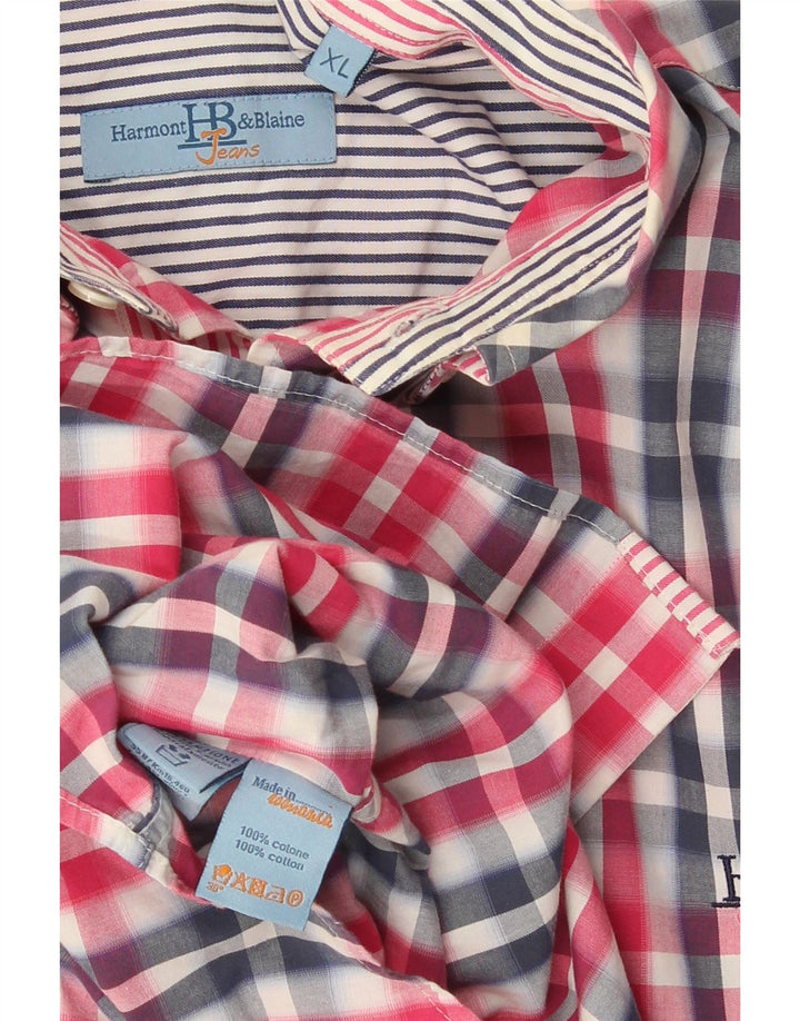 Camisa masculina Harmont & Blaine XL algodão xadrez rosa