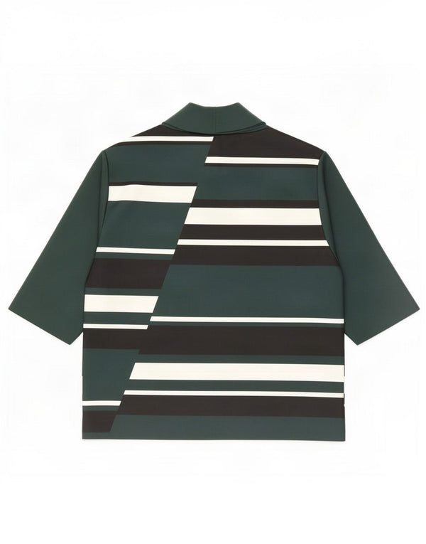 Blusa feminina Zara UK 12 poliéster colorblock verde médio