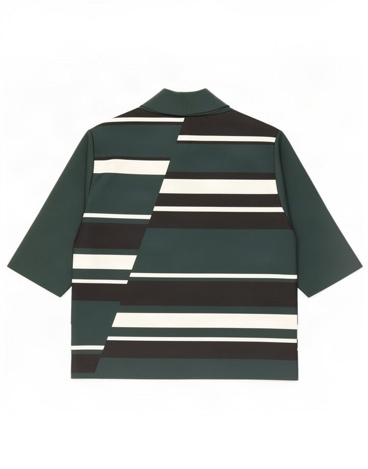 Blusa feminina Zara UK 12 poliéster colorblock verde médio