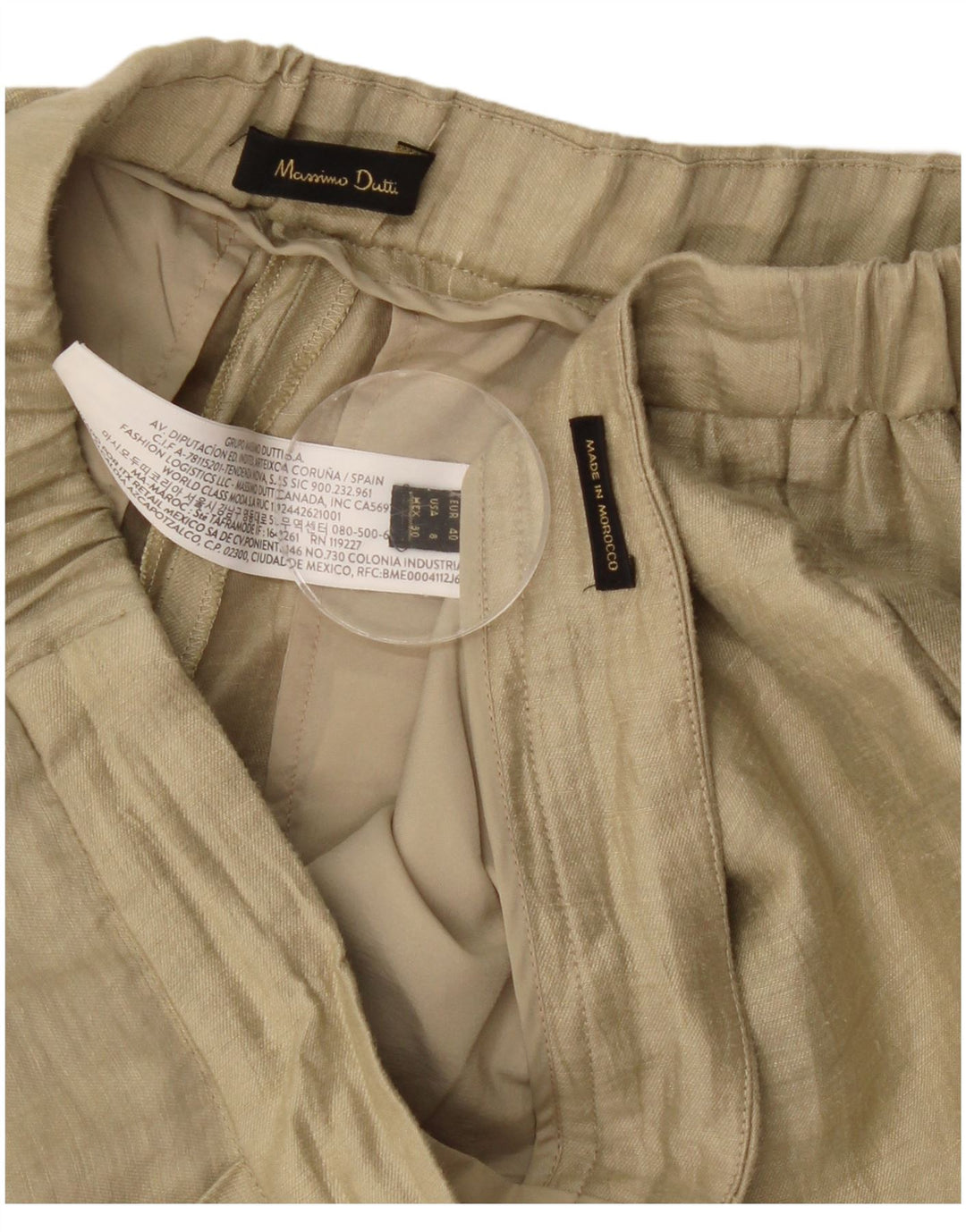Calça Chino Reta Feminina Massimo Dutti EU 40 Médio W30 L28 Bege