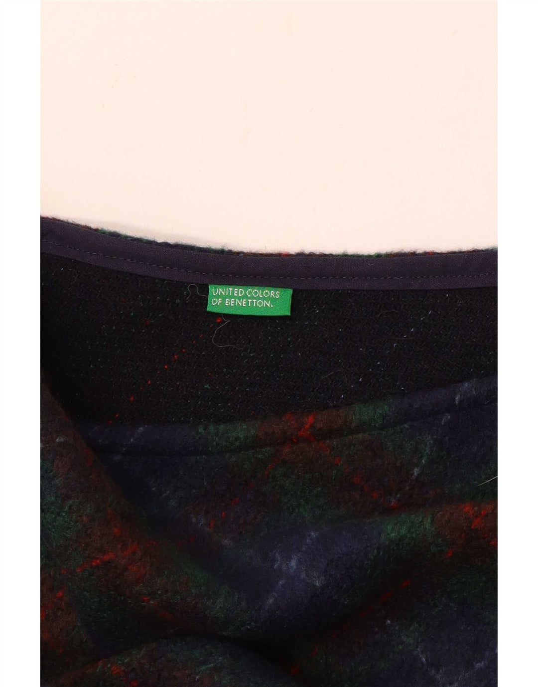 Saia maxi feminina Benetton W28 xadrez azul médio