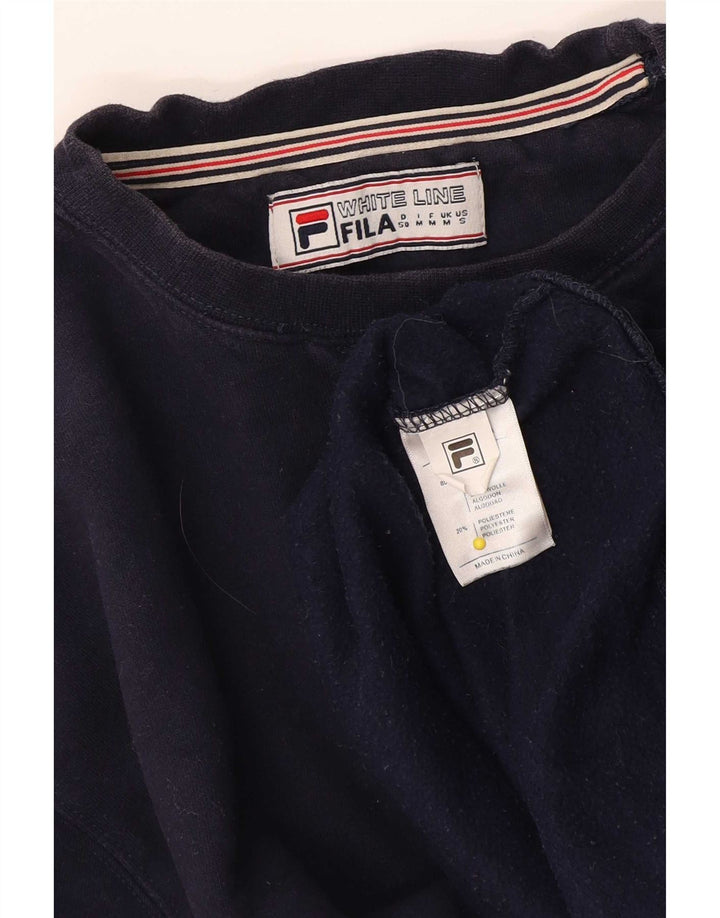 Fila moletom masculino jumper médio algodão azul marinho