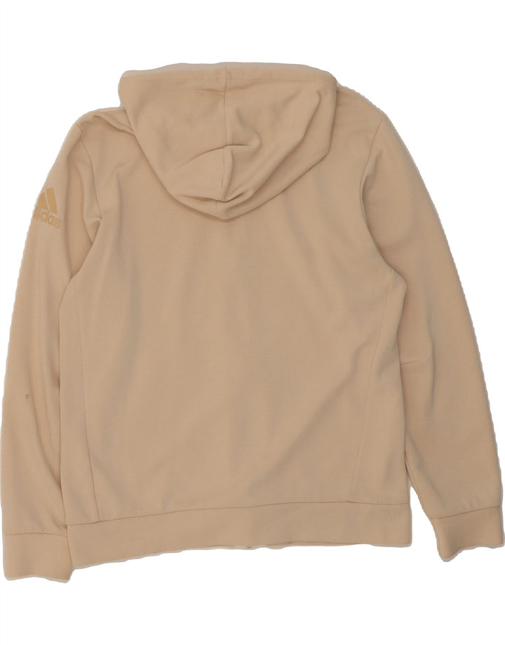 ADIDAS Mens Zip Hoodie Sweater Large Beige Cotton Vintage Adidas and Second-Hand Adidas from Messina Hembry 