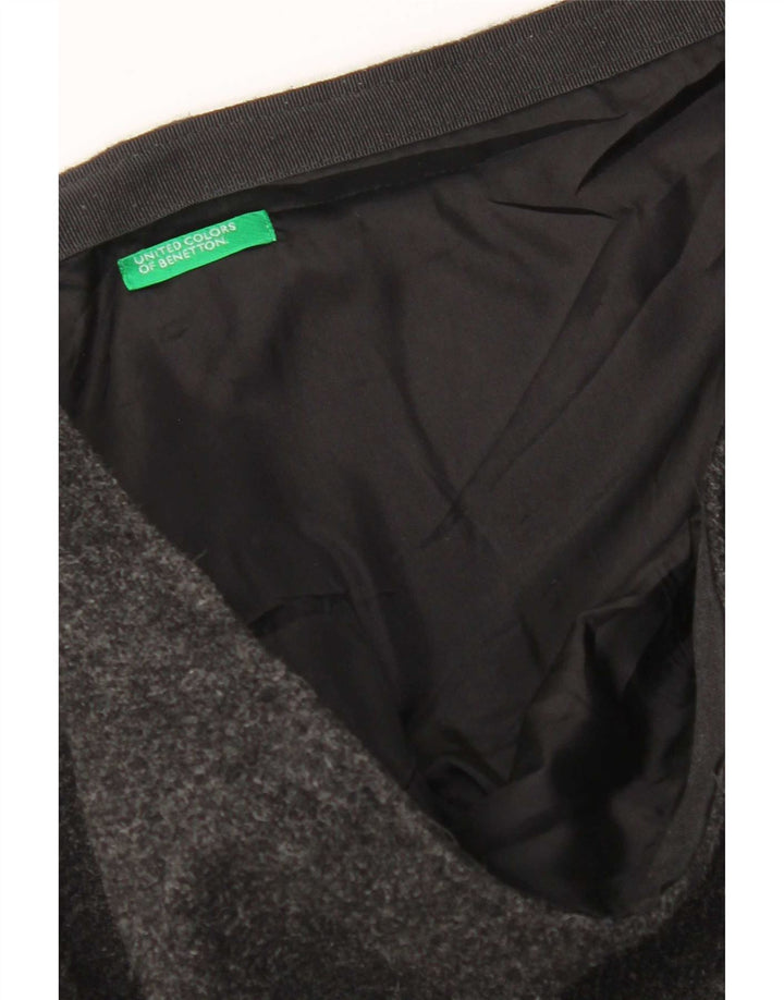 Saia feminina Benetton A-Line W32 grande bloco cinza