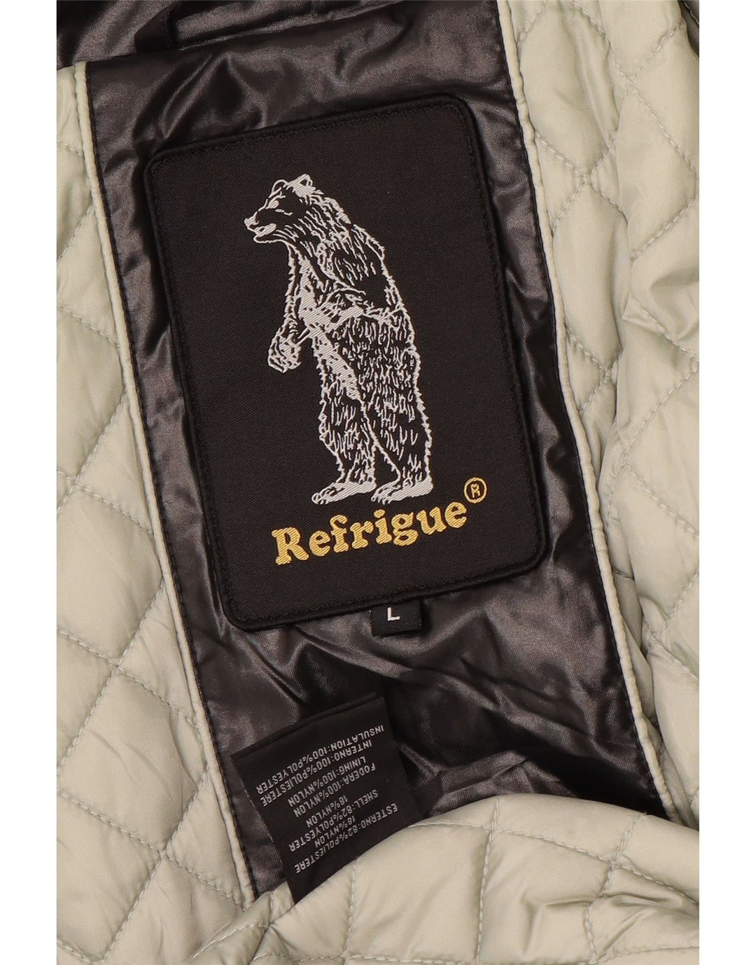 Refrigue Mens Bomber Padded Jacket UK 40 Grande Poliéster Preto