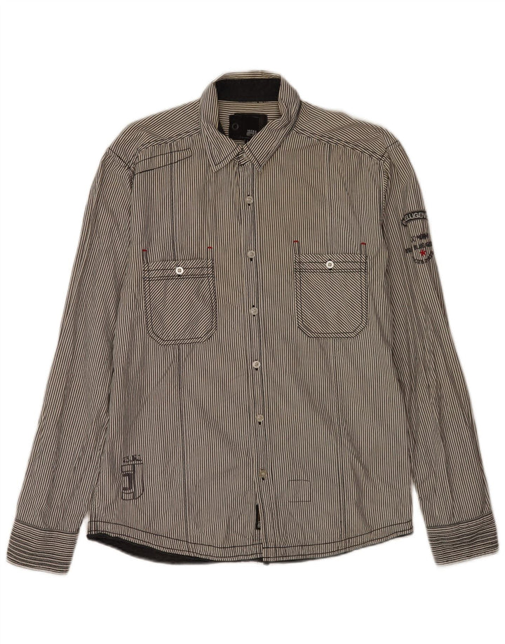 Camisa masculina Jack & Jones grande listrada azul marinho