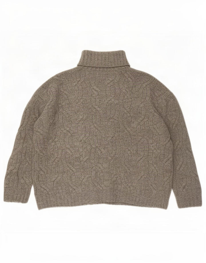 Suéter feminino Marks & Spencer com gola redonda grande Reino Unido 16 grande cinza