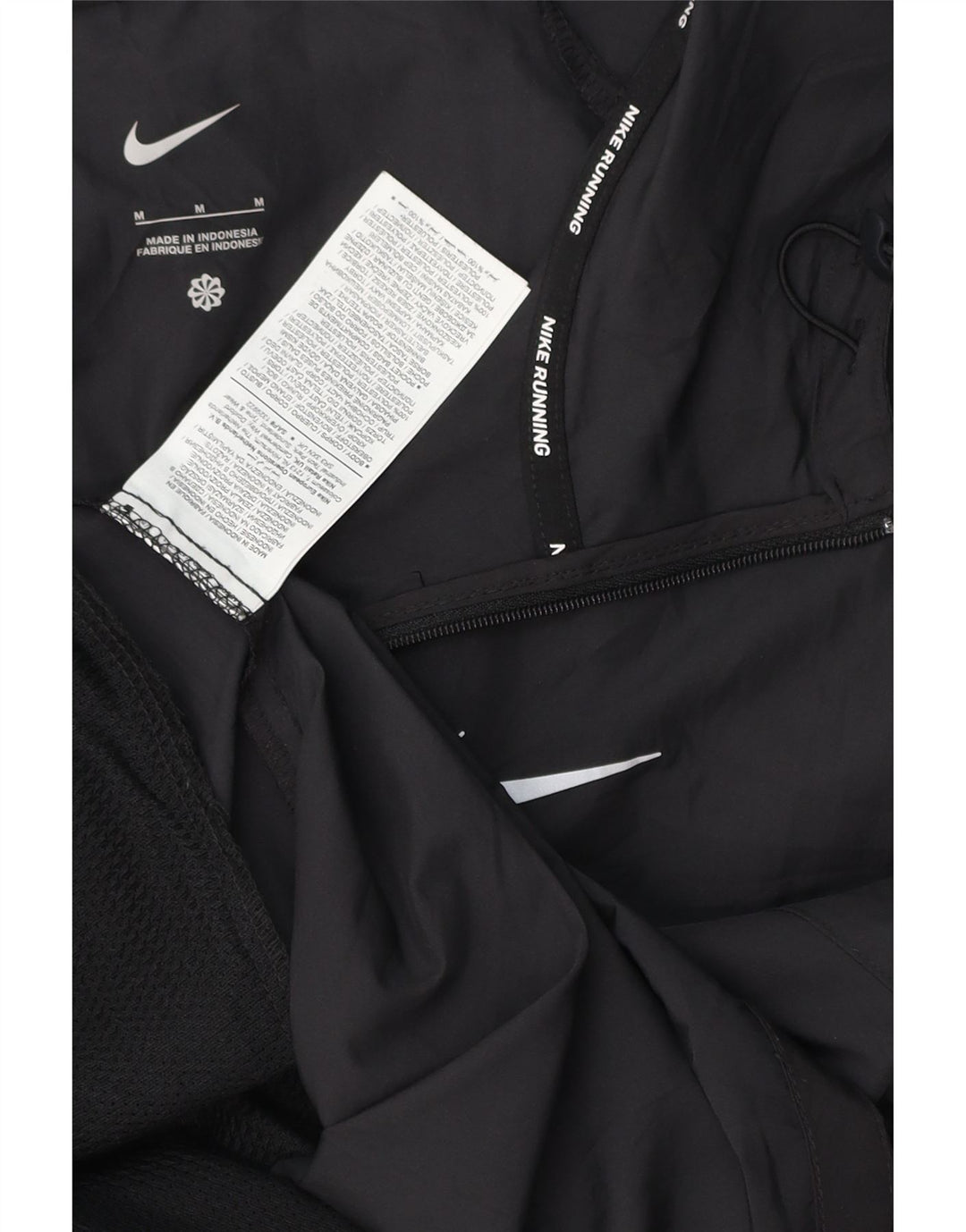 Jaqueta de chuva feminina com capuz grande da NIKE UK 14 poliéster preto médio