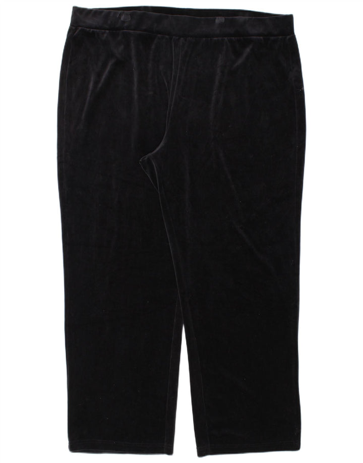 Calça feminina de veludo RALPH LAUREN Reino Unido 22 3XL algodão preto