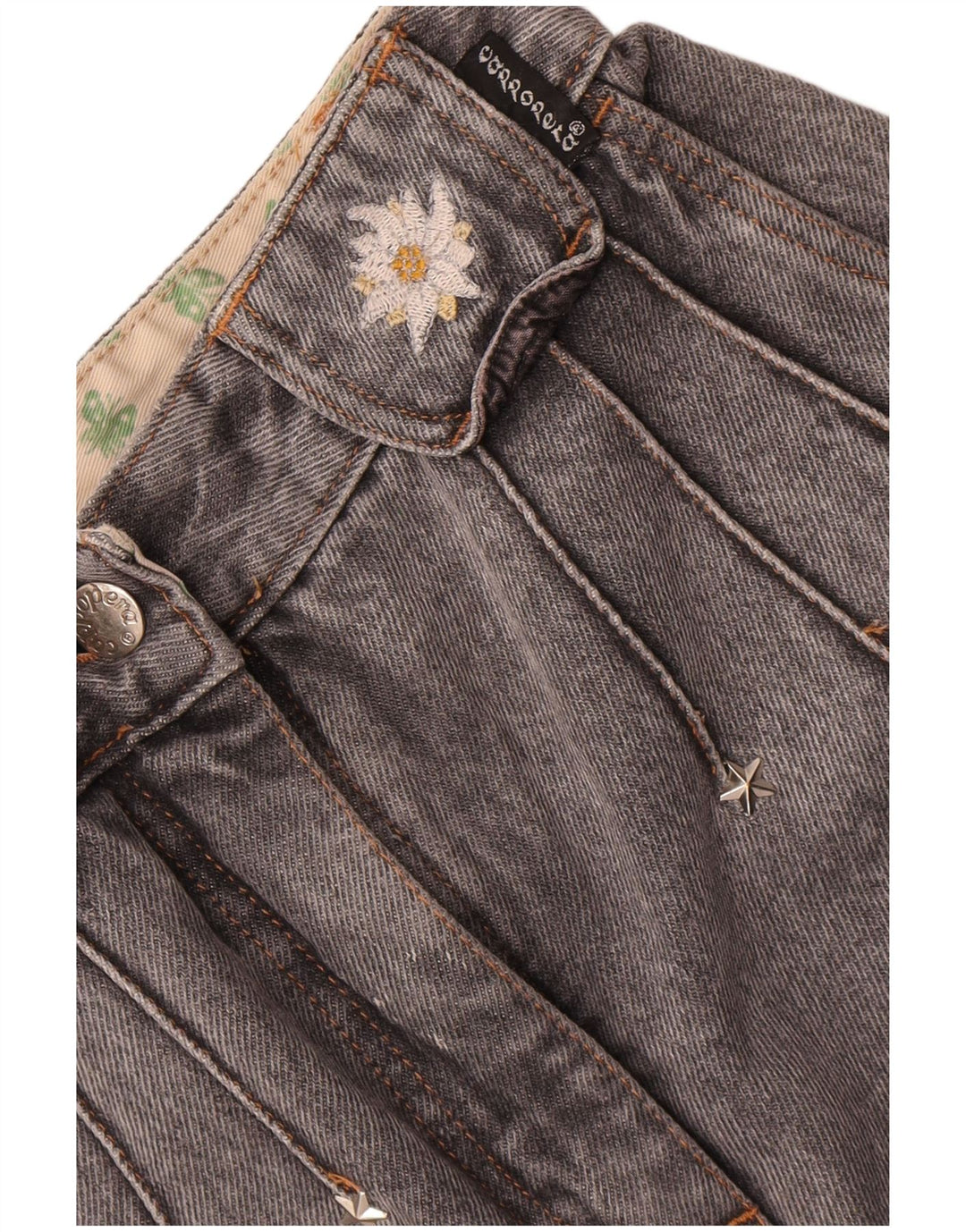 Cappopera Jeans Cônico Feminino W24 L27 Algodão Cinza