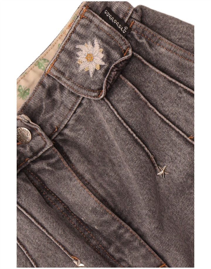 Cappopera Jeans Cônico Feminino W24 L27 Algodão Cinza