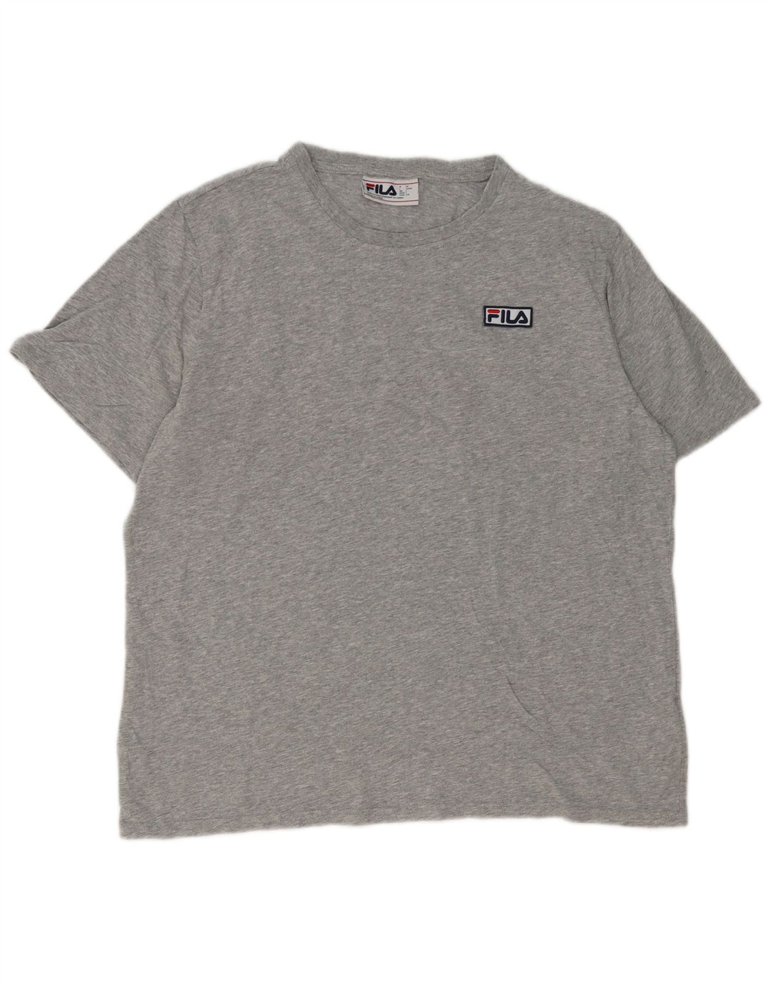 Camiseta masculina Fila grande algodão manchado cinza
