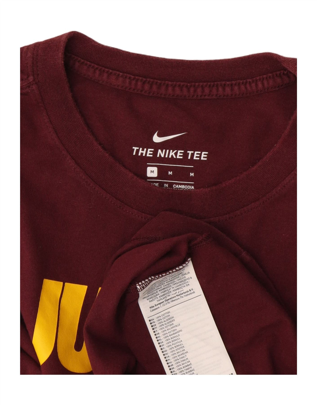 Camiseta Nike masculina gráfica Top médio algodão Borgonha