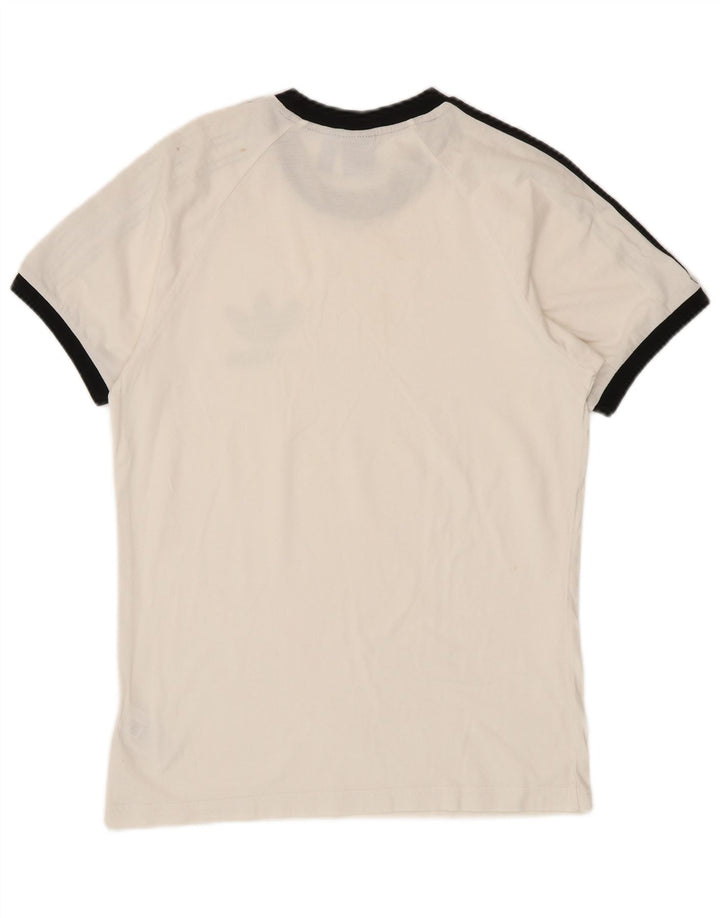 ADIDAS Mens Graphic T-Shirt Top Médio Algodão Branco