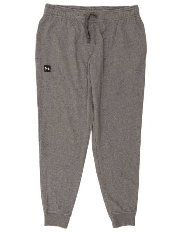 Under Armour Mens Calças de treino Joggers XL cinza manchado de algodão