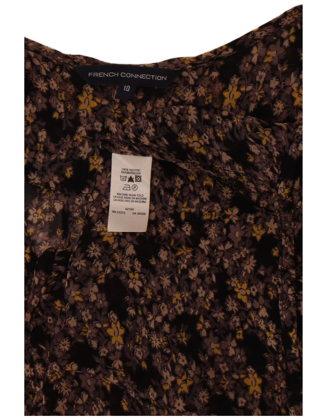 Blusa feminina transparente French Connection UK 10 pequena multicolorida