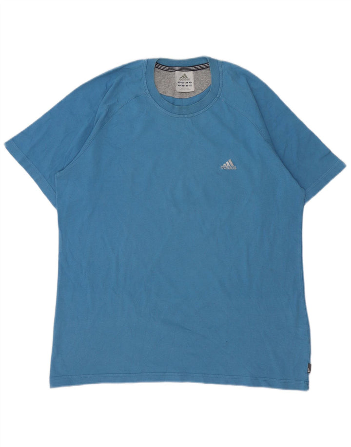 Adidas Mens Camiseta Top Médio Algodão Azul