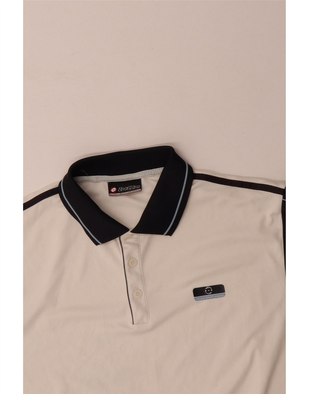 Camisa polo masculina Lotto grande bloco colorido branco
