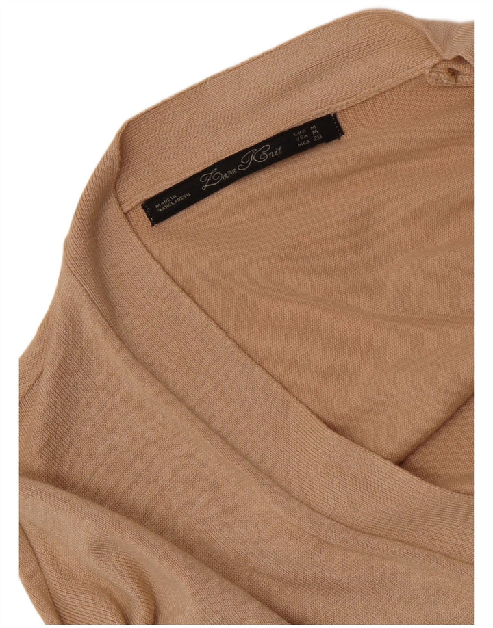 Zara Suéter feminino oversized Batwing aberto cardigan Reino Unido 14 médio bege
