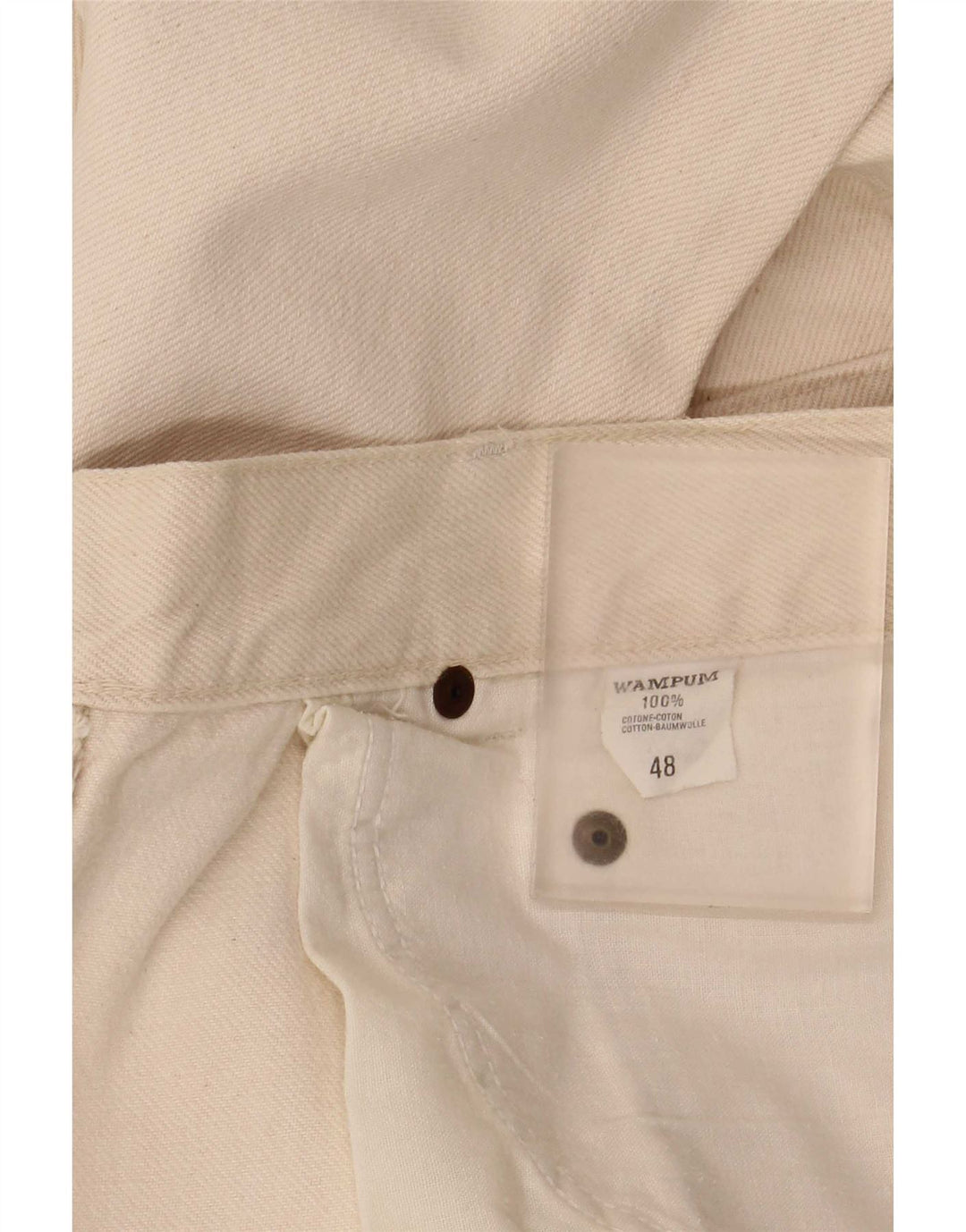 Calça jeans reta masculina Wampum IT 48 médio W30 L32 algodão branco