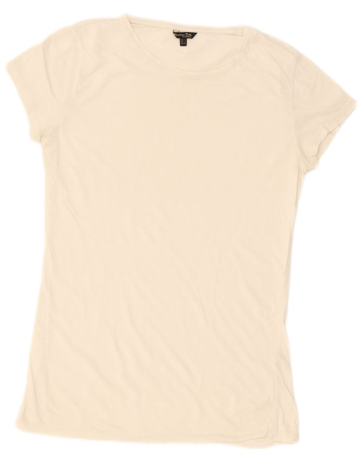 Camiseta feminina Massimo Dutti UK 10 pequena off white