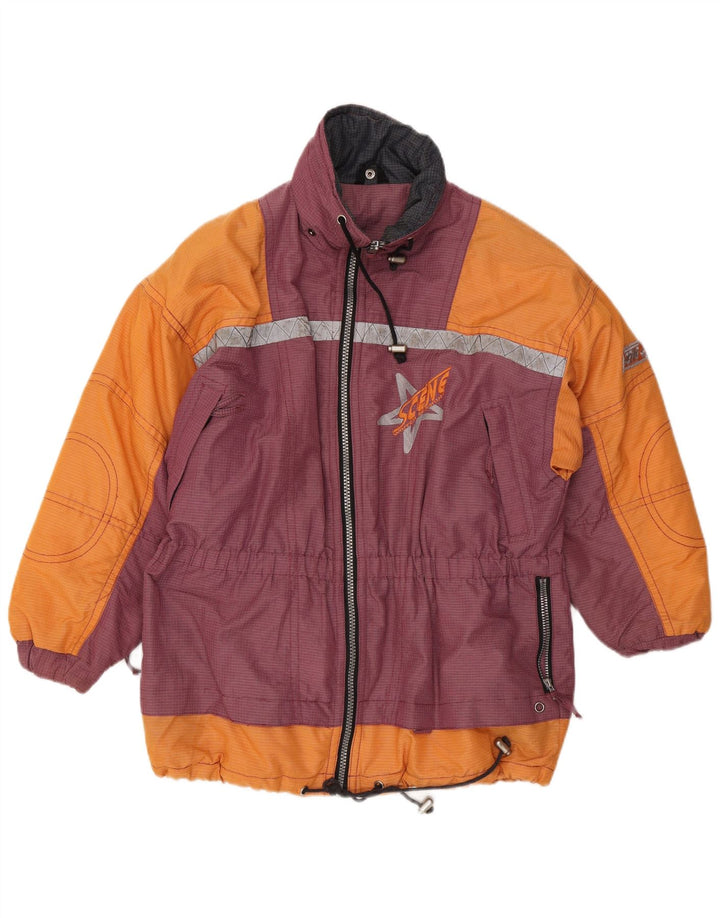 Jaqueta de esqui masculina C&A UK 36 Small Orange Colourblock Nylon